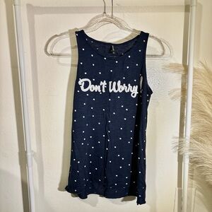 Stradivarius Navy Blue Polka Dot Tank Top